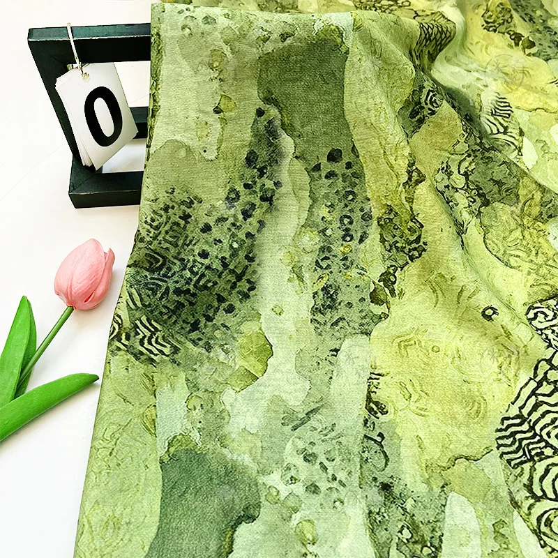 Silk Painting Dye - Tecido de algodão brocado estilo pintura