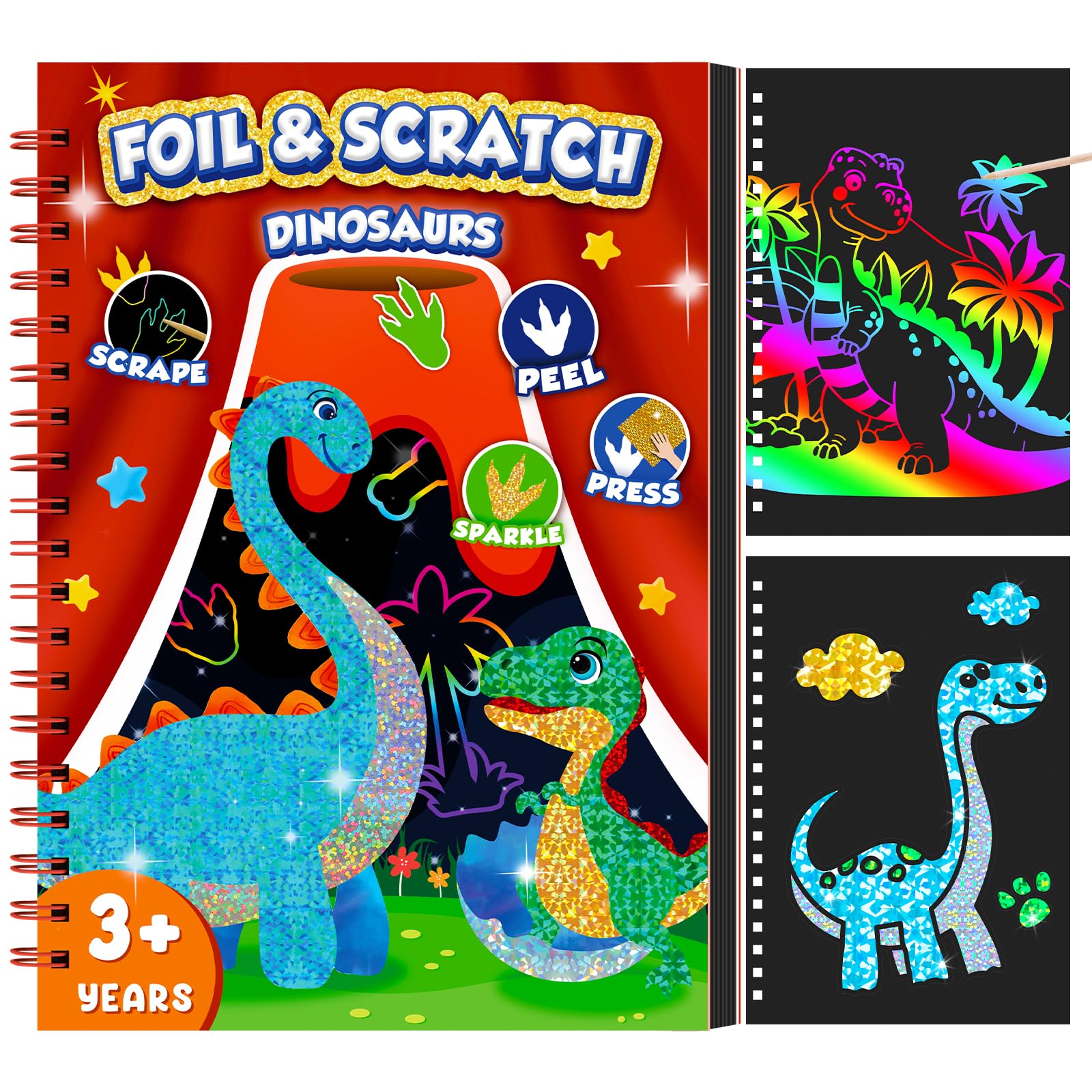 Art Craft Dinosaur - Livro de arte de arranhões de