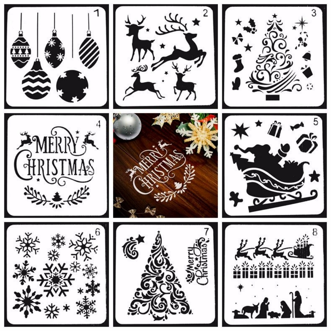 Art And Craft Xmas Tree - 8/12/16 pçs modelos de pintura de