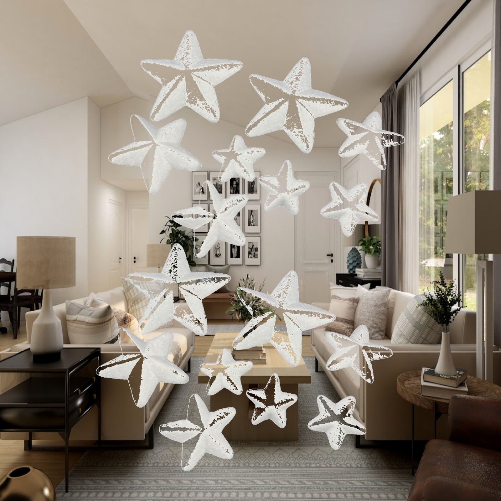 Art And Craft Xmas Tree - 16x estrelas de espuma, decorações de