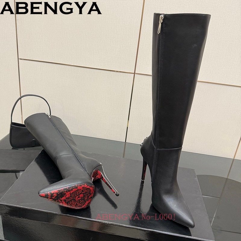 Art Craft Party - Sexy preto couro joelho botas altas