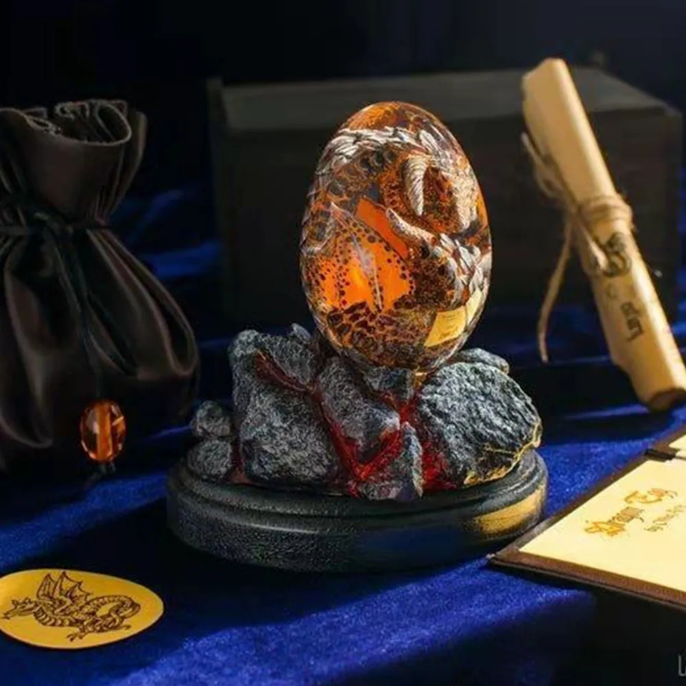 Lava dragão ovo estátua com ba - Art Craft Dinosaur avaliação e preço