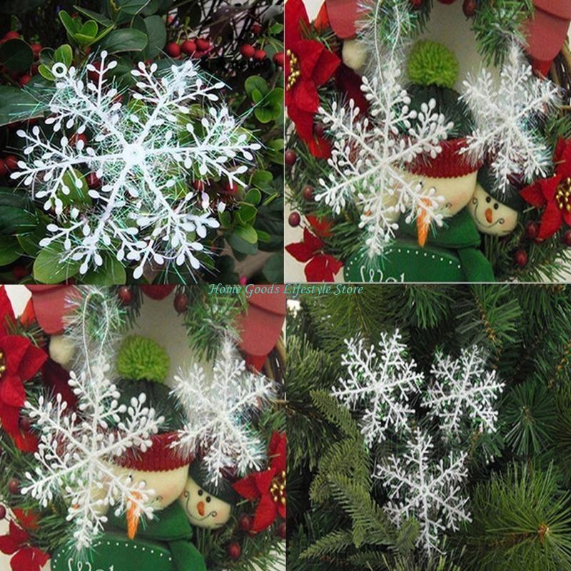 E74e enfeites floco neve 6 peç - Art And Craft Xmas Tree avaliação e preço