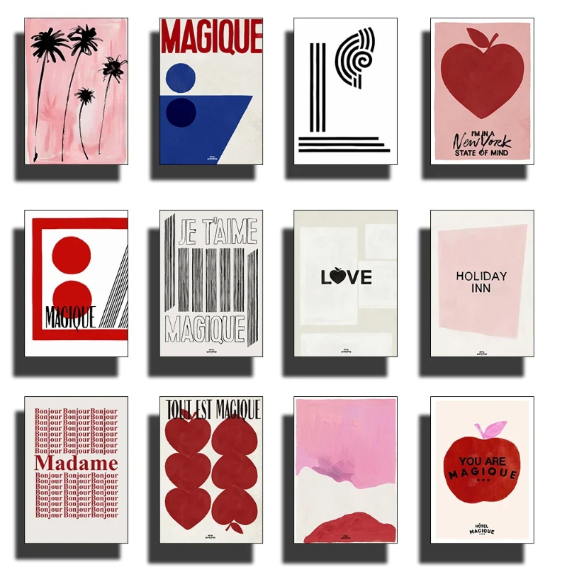 Moderno nórdico retro arte ver - Art Craft Love avaliação e preço