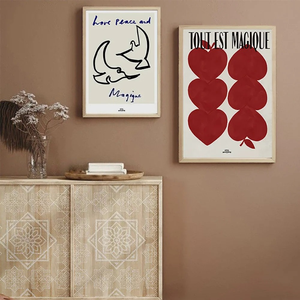 Moderno nórdico retro arte ver - Art Craft Love avaliação e preço
