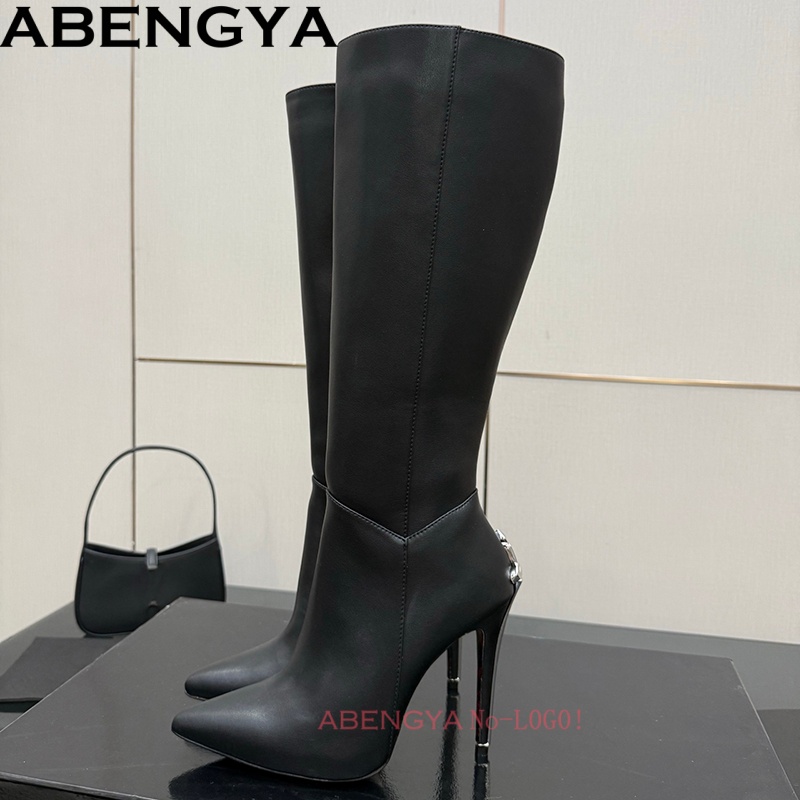 Sexy preto couro joelho botas  - Art Craft Party avaliação e preço