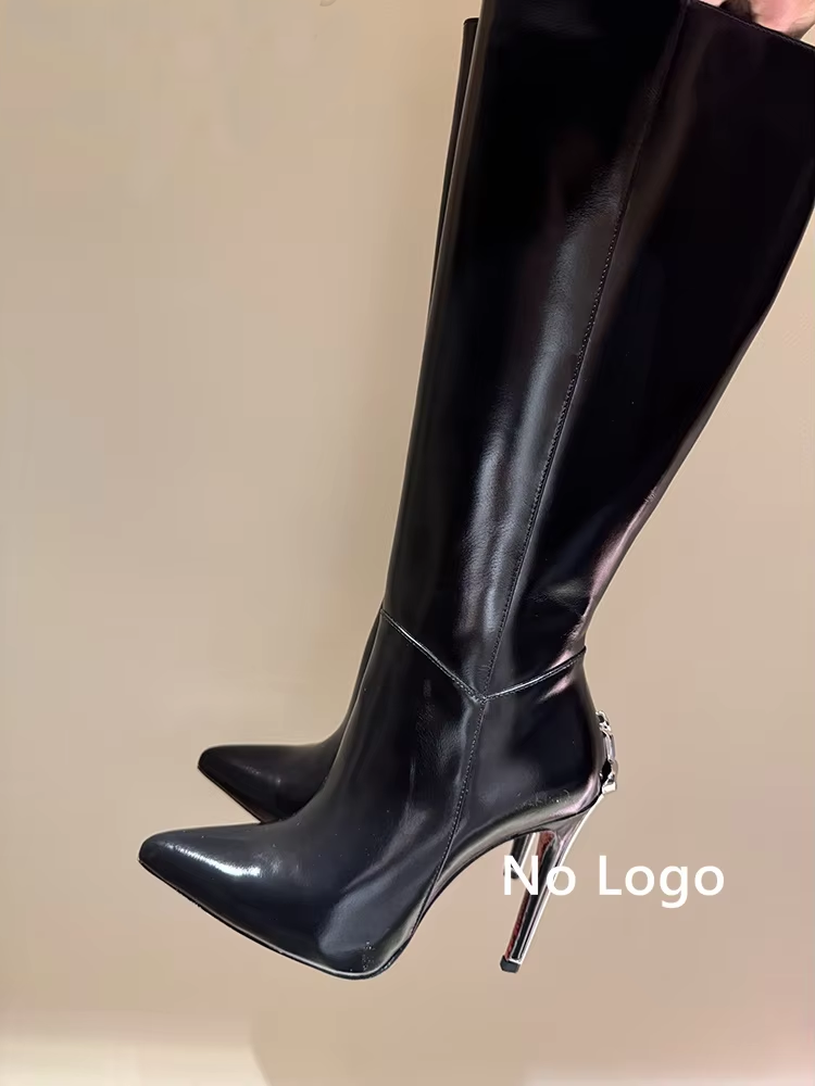 Sexy preto couro joelho botas  - Art Craft Party avaliação e preço
