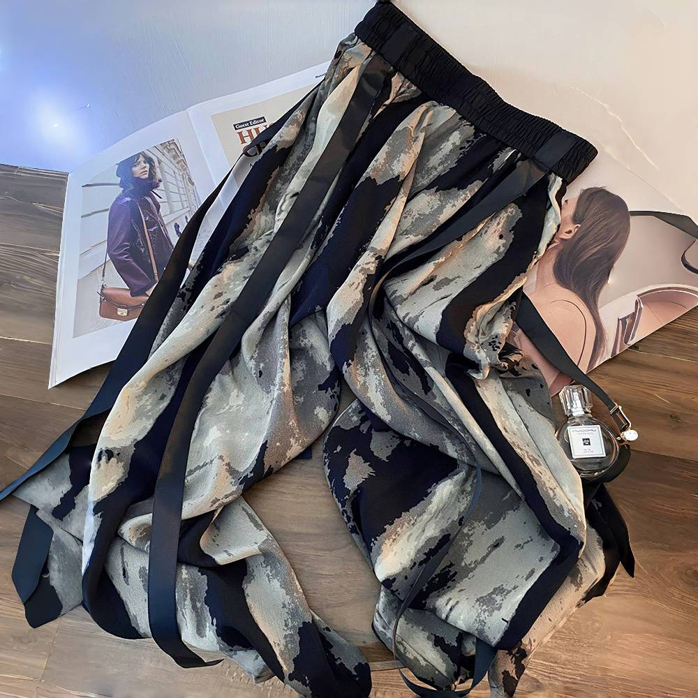 Calça de pernas largas de seda - Silk Painting Dye avaliação e preço